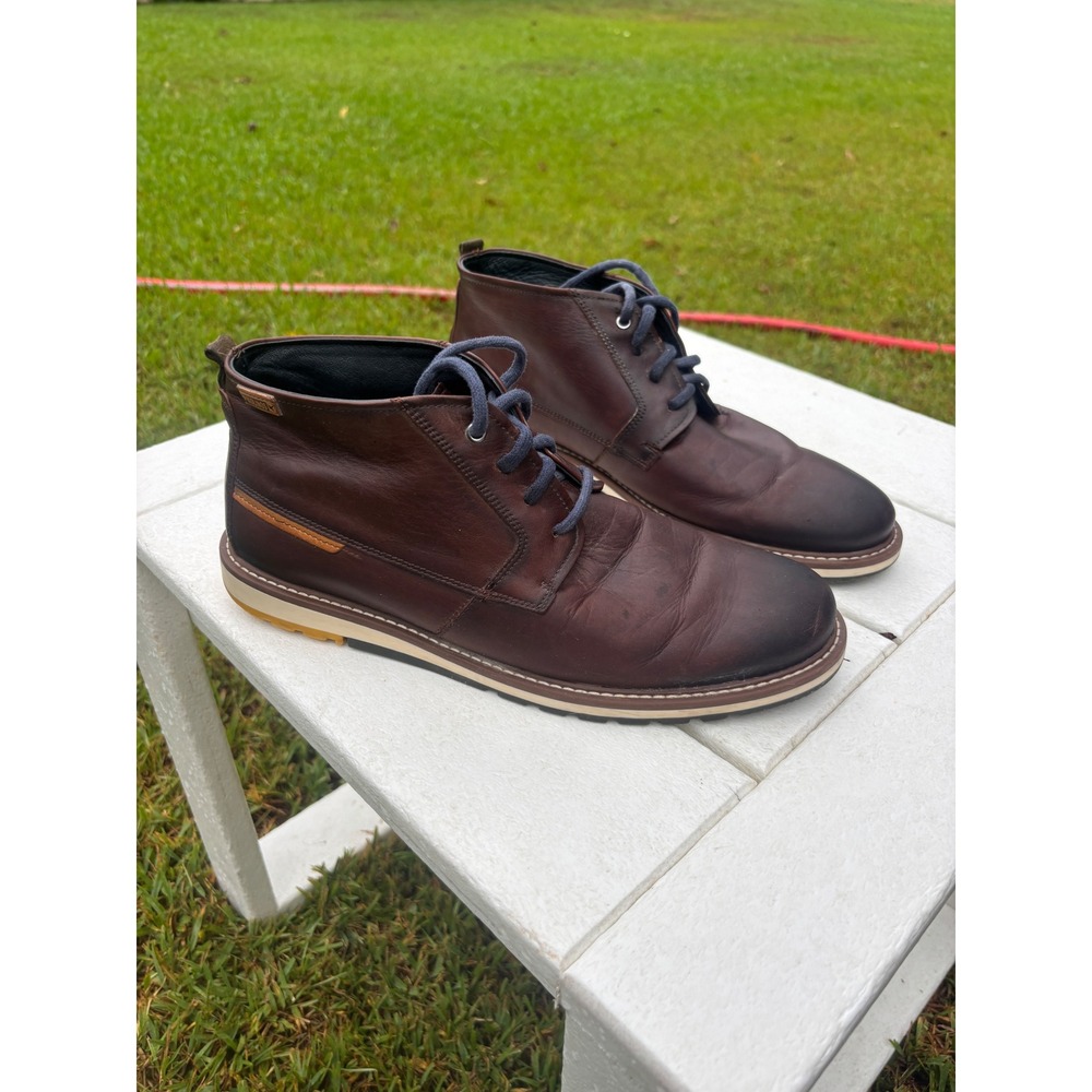 Pikolinos Berna M8J-8195 Mens Dark Brown Leather Chukka Ankle Boots Size 42
